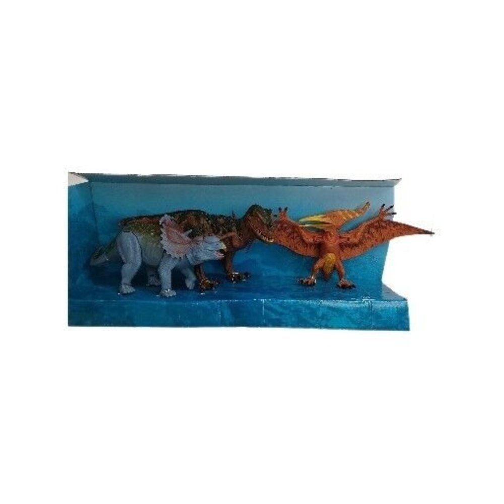 Kid Galaxy Poseable 9 inch Dinosaur Action New Lot Of 3 T Rex, Etc...